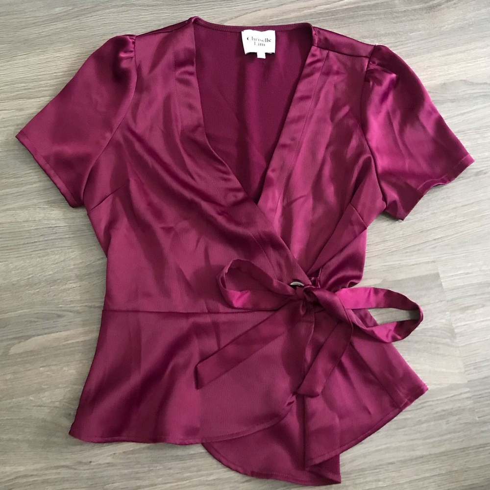 Chriselle Lim silky wrap top
